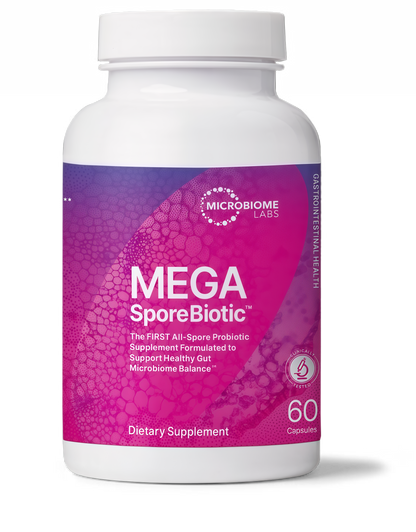 Microbiome Labs MegaSporeBiotic Probiotics for Women & Men - Spore-Based Probiotic for Gut Health & Digestive Support - Shelf-Stable, Travel-Friendly, Mens & Womens Probiotics (60 Capsules)