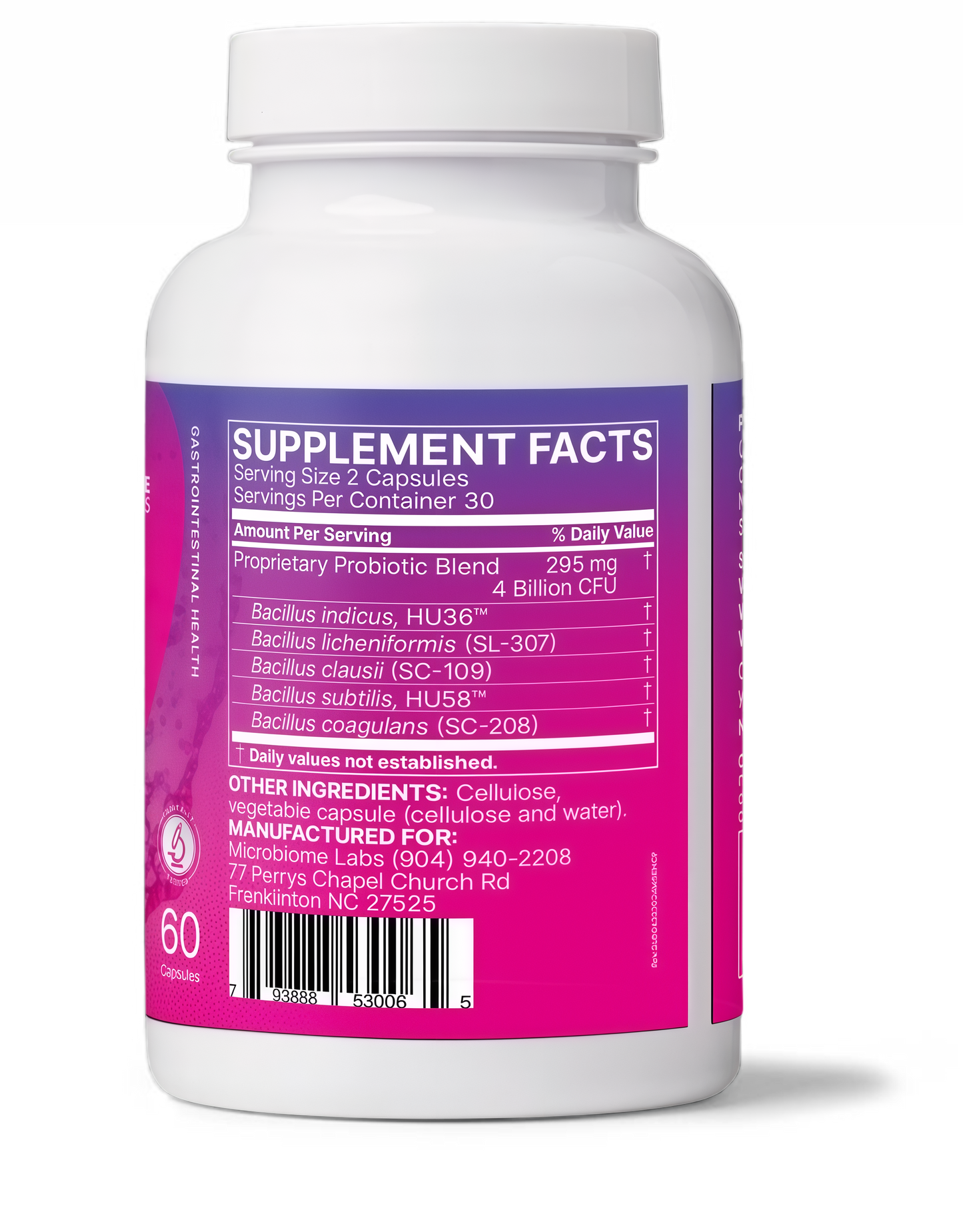 Microbiome Labs MegaSporeBiotic Probiotics for Women & Men - Spore-Based Probiotic for Gut Health & Digestive Support - Shelf-Stable, Travel-Friendly, Mens & Womens Probiotics (60 Capsules)
