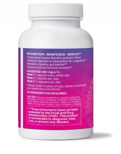 Microbiome Labs MegaSporeBiotic Probiotics for Women & Men - Spore-Based Probiotic for Gut Health & Digestive Support - Shelf-Stable, Travel-Friendly, Mens & Womens Probiotics (60 Capsules)